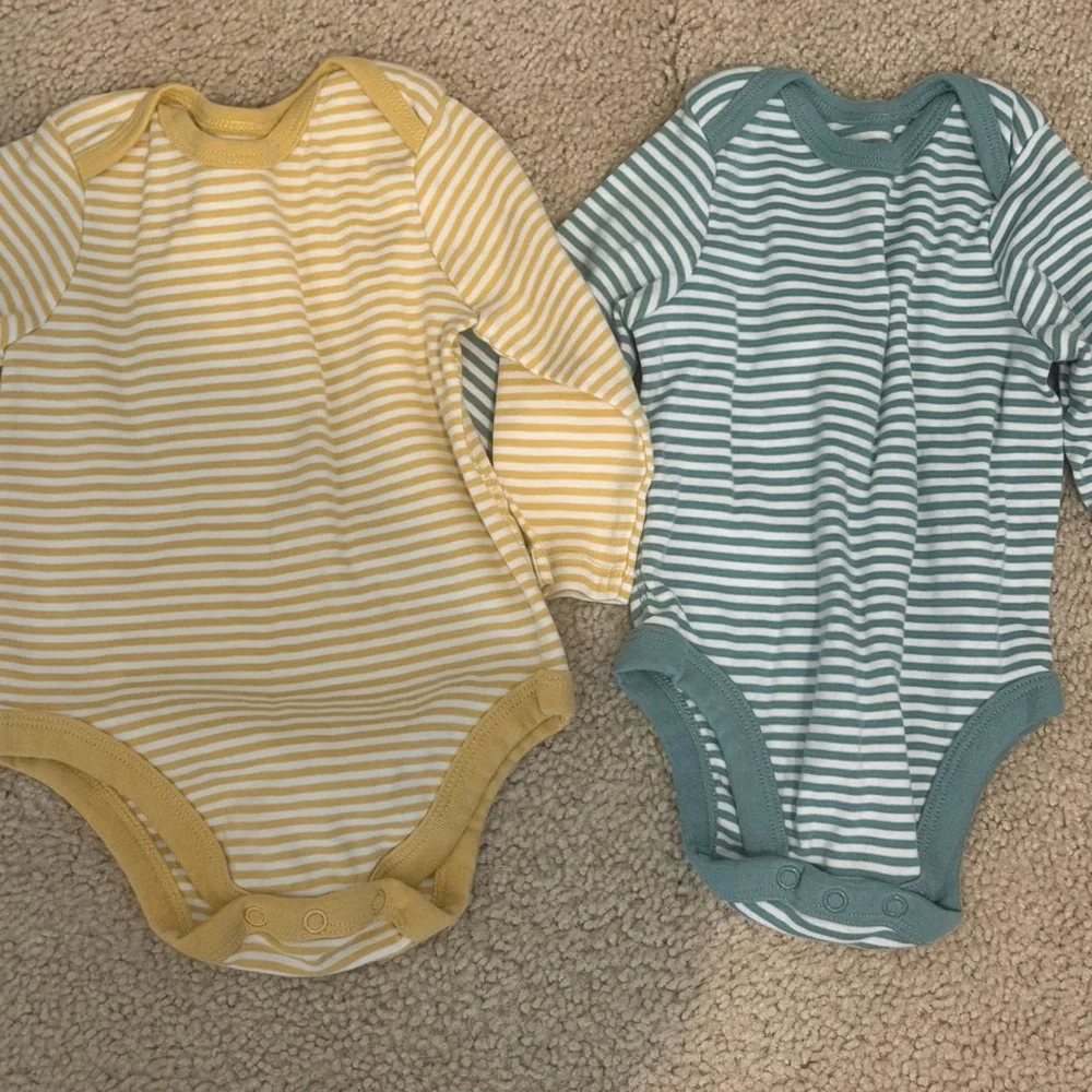 Charming Striped Bodysuits in Mustard and Teal